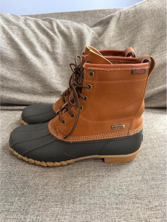 GH Bass Mallard Duck Boots Mens Size 10 Tan Waterproof Leather Lace Up
